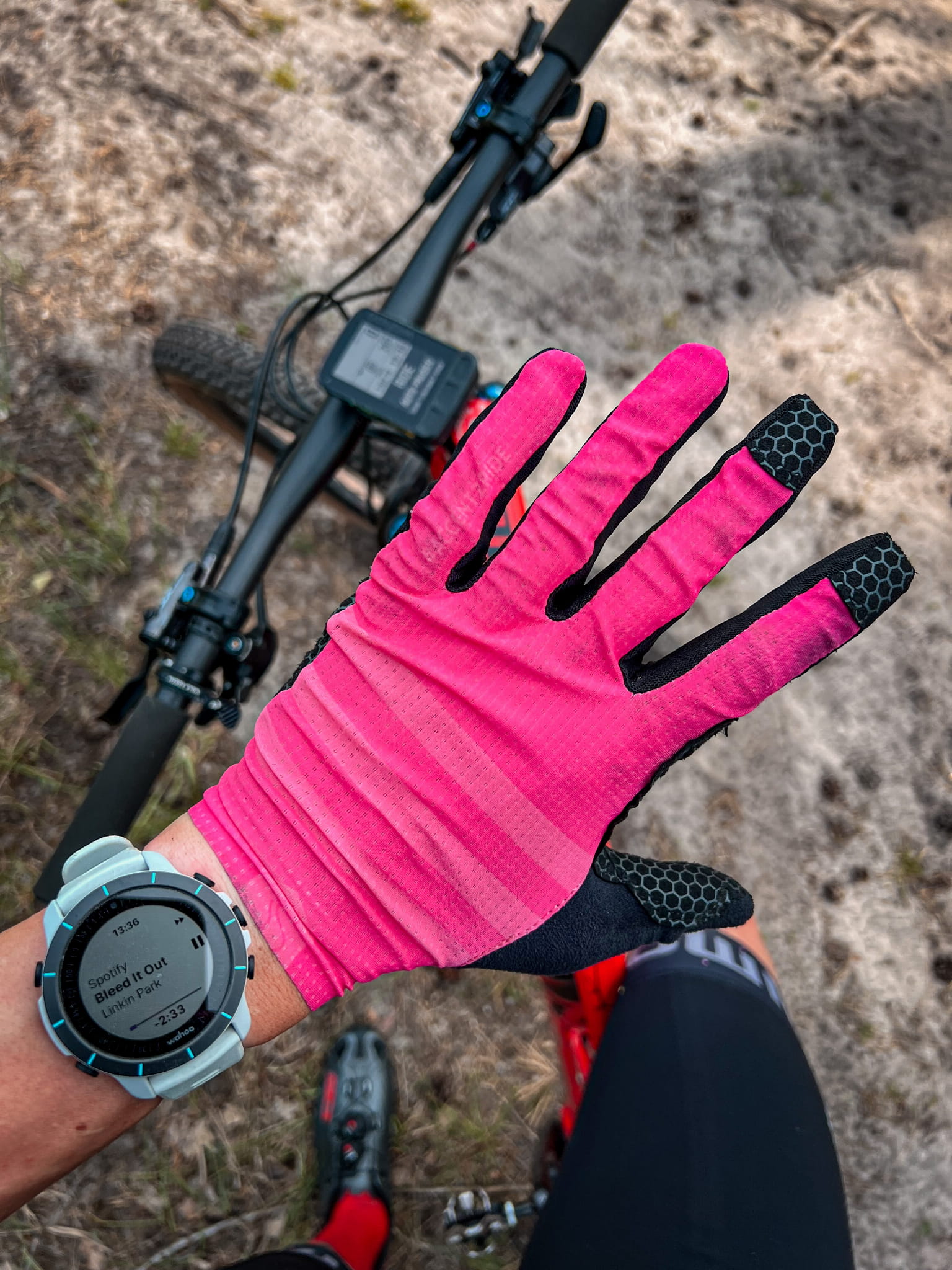 Rękawiczki z długimi palcami Hex, różowe, L