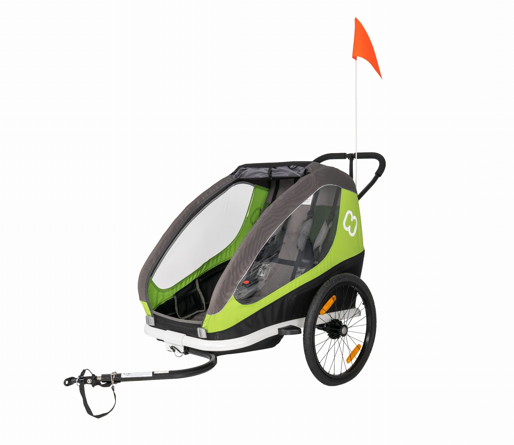 Przyczepka rowerowa TRAVELLER TWIN zielono-szara