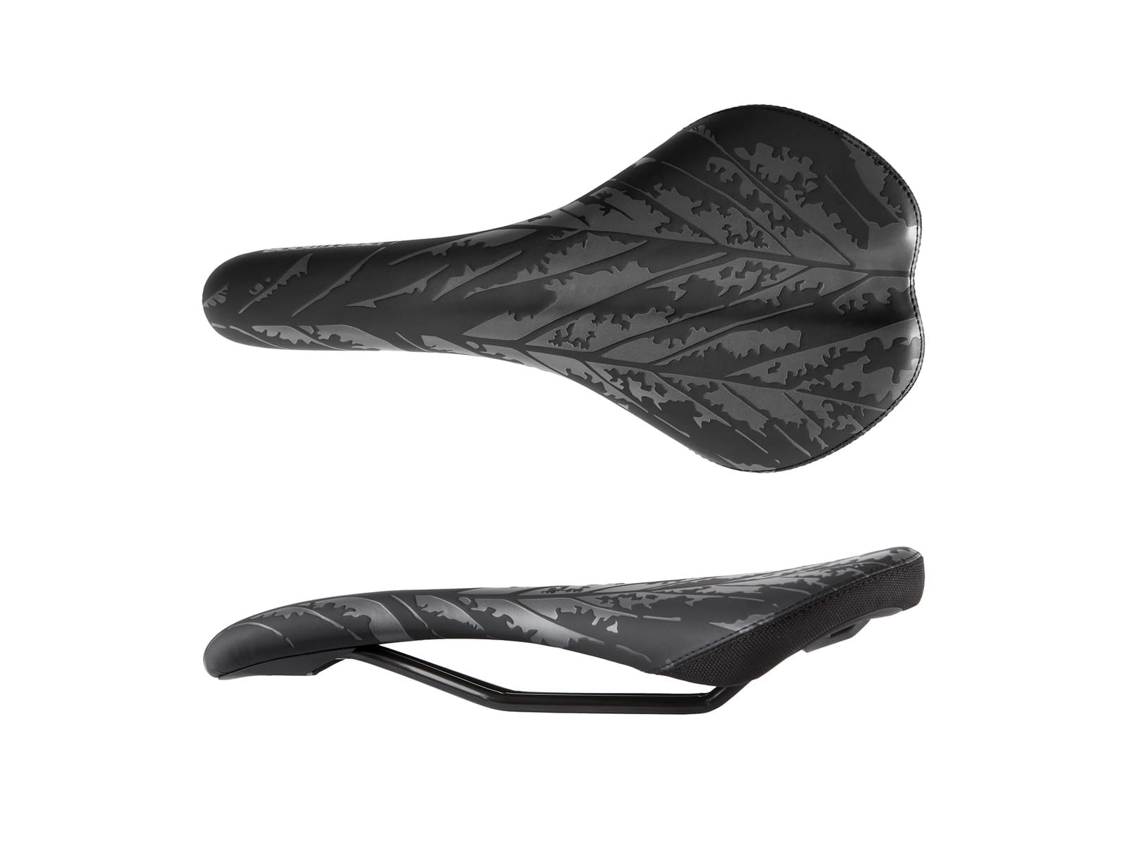 Siodełko Leaf pręty drążone cr-mo, czarno-szare