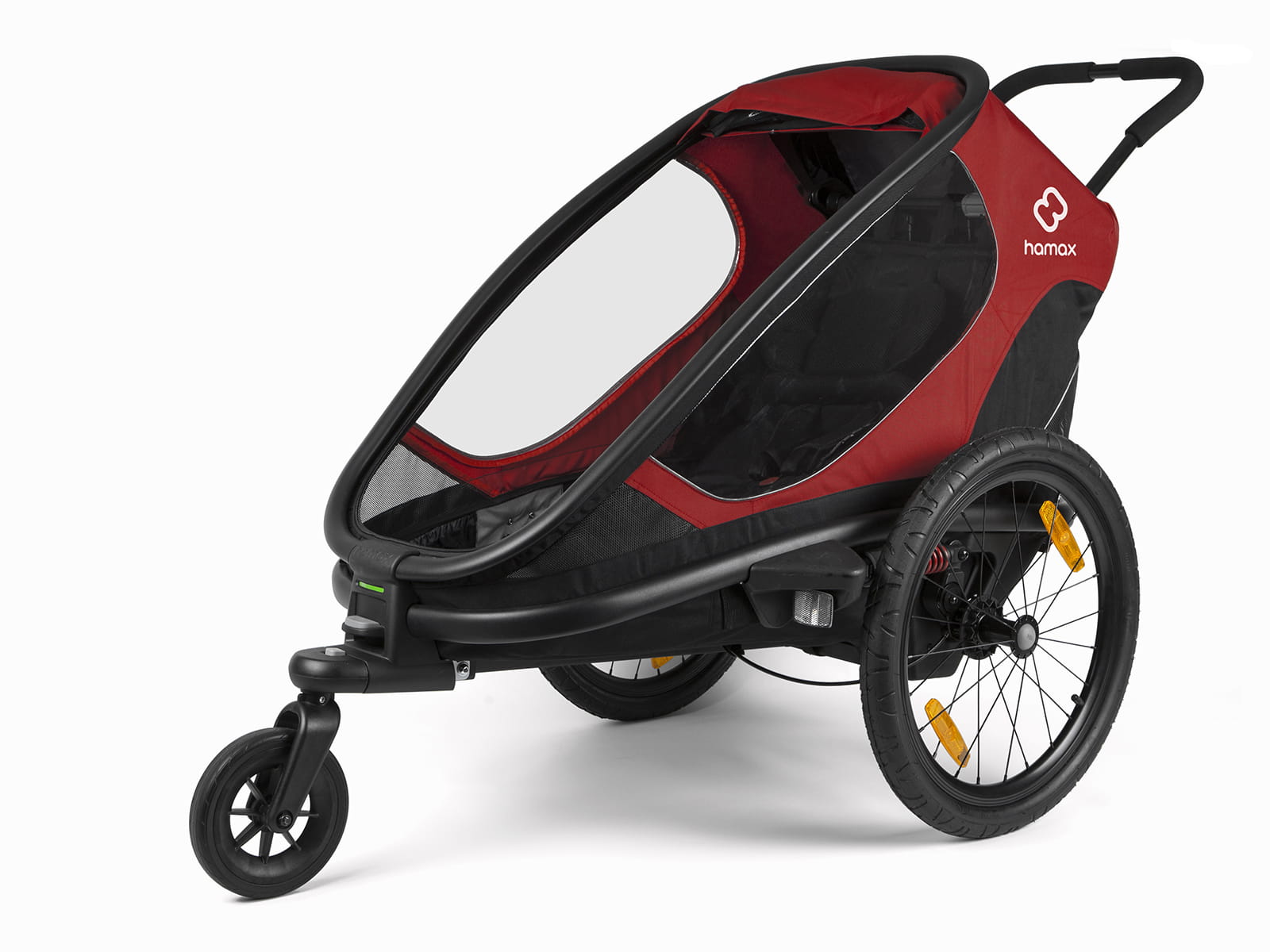 Przyczepka rowerowa OUTBACK ONE czerwono-czarna "z przechyłem"