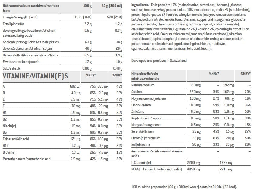 Napój SPONSER RECOVERY DRINK truskawkowo-bananowy puszka 1200g .