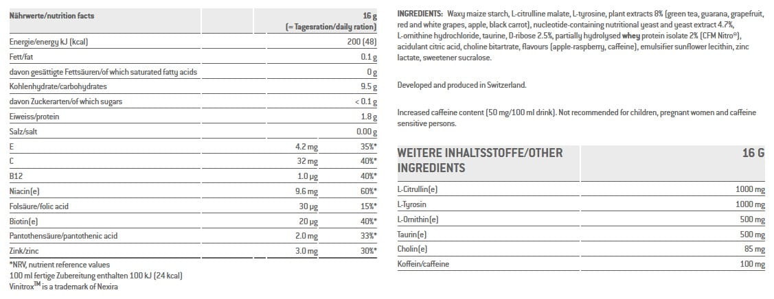 Odżywka SPONSER PRE-WORKOUT BOOSTER jabłko malina puszka 256g .