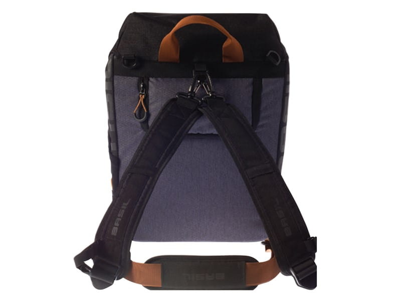 Sakwa turystyczna pojedyncza / plecak  BASIL MILES DAYPACK 17L, mocowanie na haki Hook-On System, wodoodporny poliester, granatowa