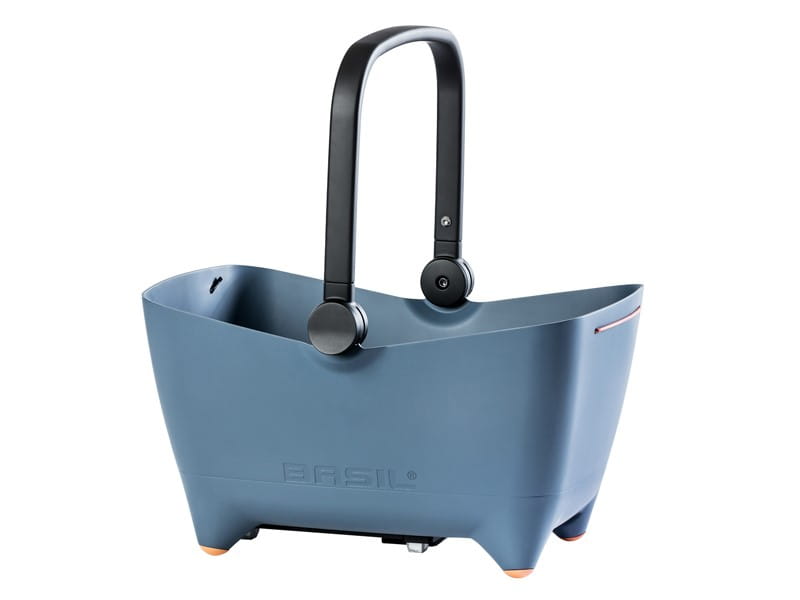 Kosz na tylny bagażnik BASIL BUDDY dla zwierząt MIK + MIK Adapter Plate + MIK Carrier Plate, trwały higieniczny plastik, wyściółka, faded denim