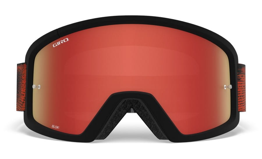 Gogle GIRO BLOK MTB black red hypnotic (Szyba Czerwona Lustrzana AMBER SCARLET + Szyba Przeźroczysta 99% S0) (DWZ) - rove.pl