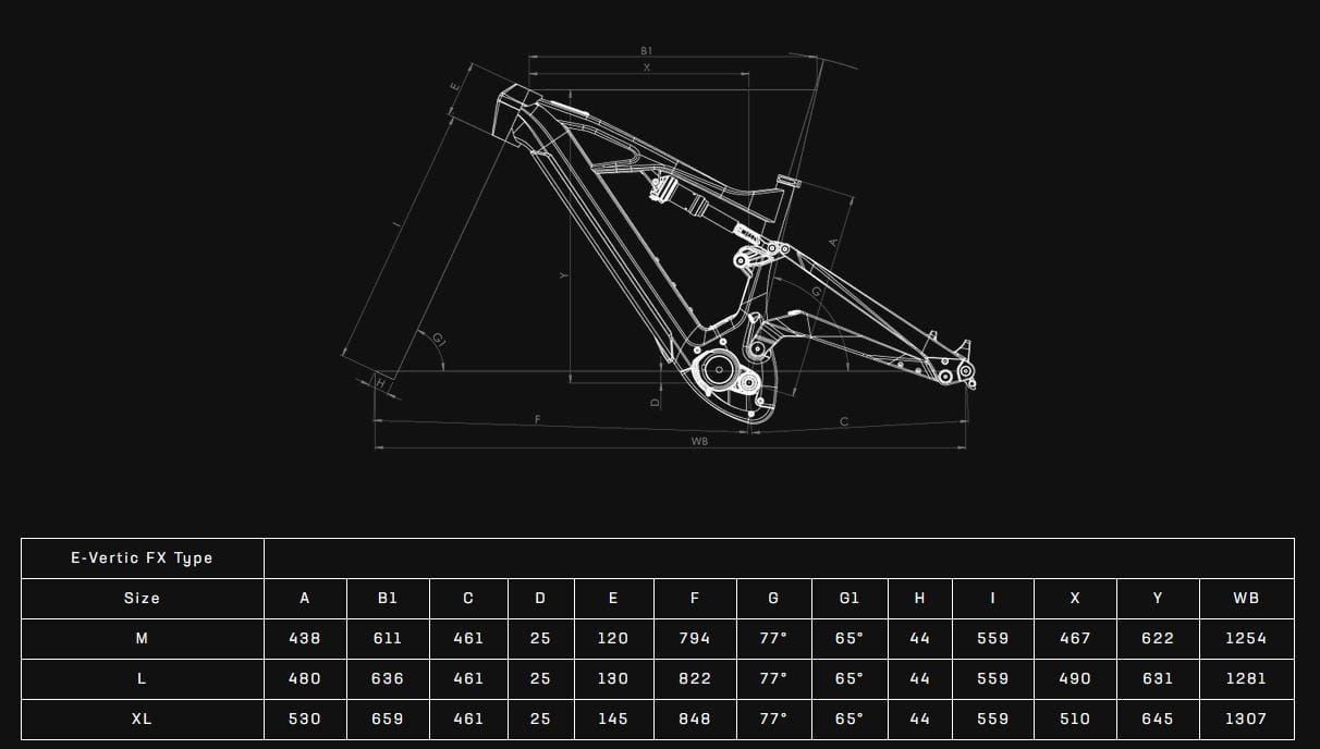Rower elektryczny Bianchi e-Vertic FX-Type NX/GX 12sp Graphite Matt YSBA9I Geometria