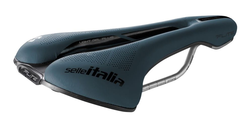 Siodło SELLE ITALIA FLITE BOOST GRAVEL TI316, Superflow L (id match - L3), TI 316 Rail, Fibra-Tek, Light Gel, 232g, Niebieskie - rove.pl