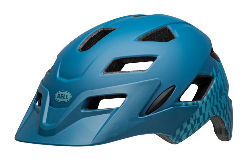 Kask juniorski BELL SIDETRACK wavy checks matte blue roz. Uniwersalny (50–57 cm) (NEW 2024) - rove.pl