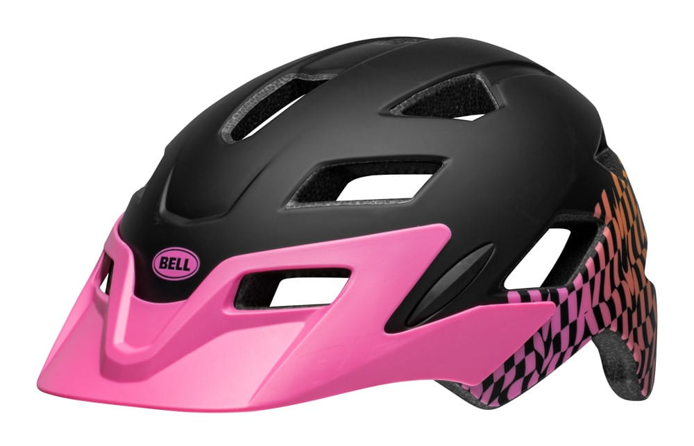 Kask juniorski BELL SIDETRACK wavy checks matte pink roz. Uniwersalny (50–57 cm) (NEW 2024) - rove.pl