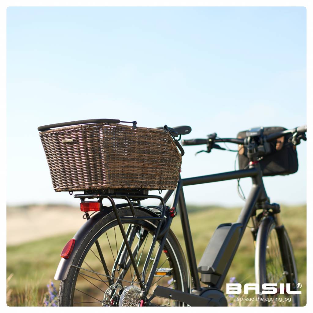 Kosz na tylny bagażnik BASIL CENTO RATTAN LOOK MULTI, MULTI System, (bez wspornika) wodoodporny nature brown (NEW 2024) - rove.pl
