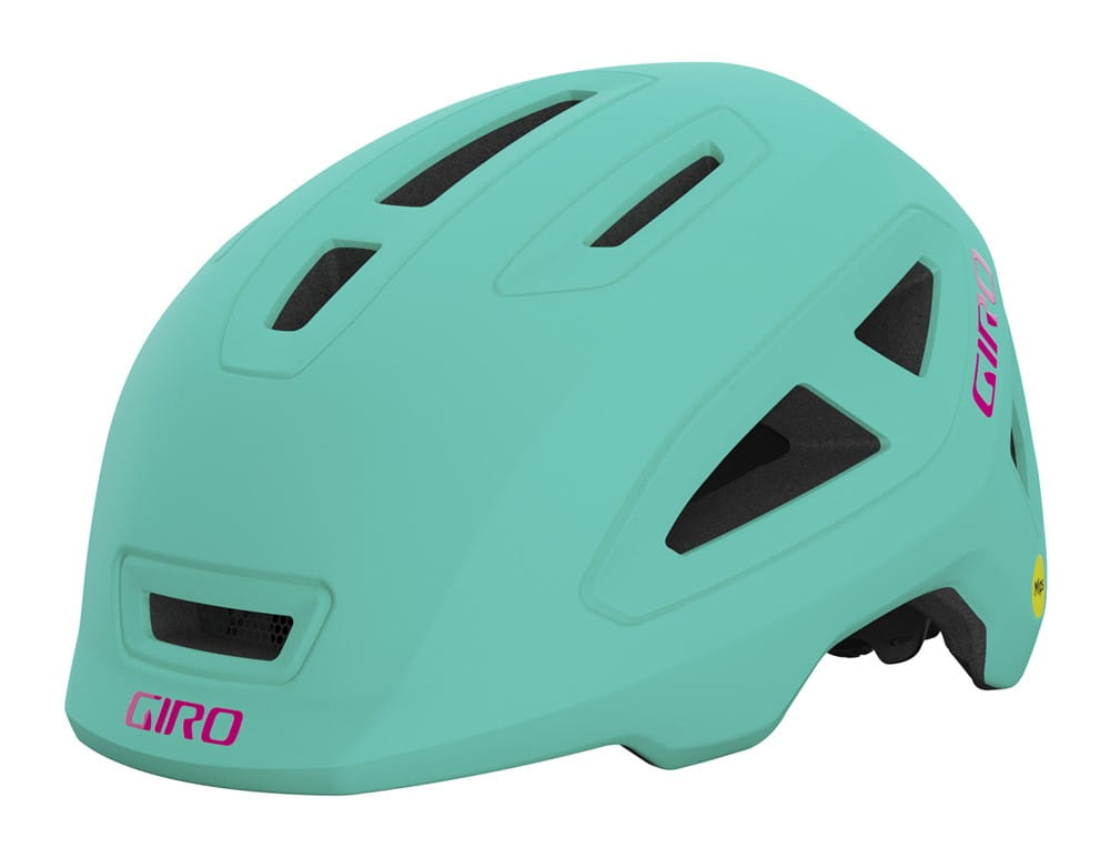 Kask dziecięcy GIRO SCAMP II matte screaming teal bright pink roz. XS (45-49 cm) (NEW 2024) - rove.pl