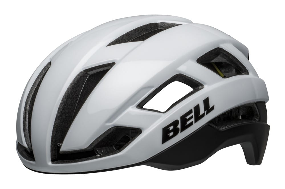 Kask gravel szosowy BELL FALCON XR LED INTEGRATED MIPS matte gloss white black roz. L (59-63 cm) - rove.pl