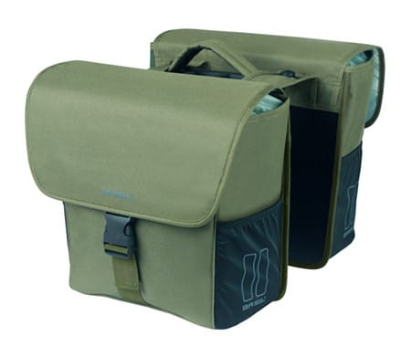 Sakwy BASIL GO DOUBLE BAG, MIK z adapterem do mocowania, 32L, Dark Green (NEW 2025) - rove.pl