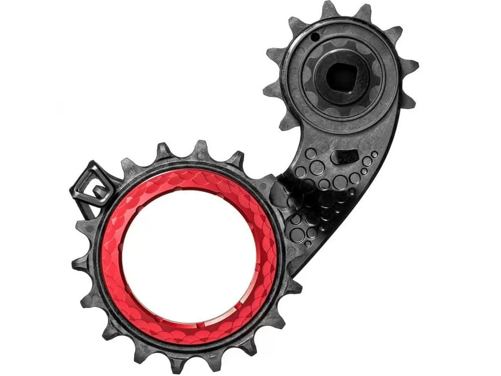 Wózek przerzutki Absoluteblack HollowCage Carbon Ceramic Sram Etap AXS 12s, czerwony