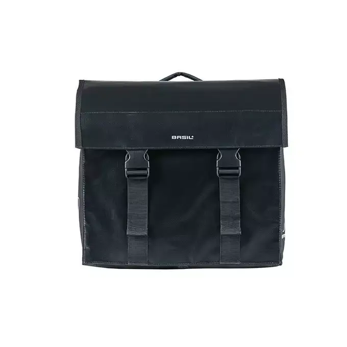 Sakwa miejska podwójna BASIL URBAN LOAD DOUBLE PANNIER BAG 48-53L, MIK System, 100% wodoodporna, black/balck.webp